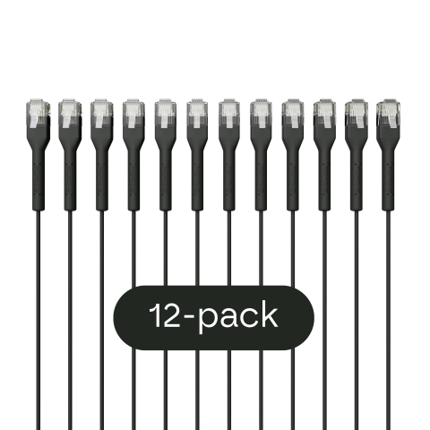 Broadbe õhuke Patch kaabel 5G must 0.1m 12-pakk