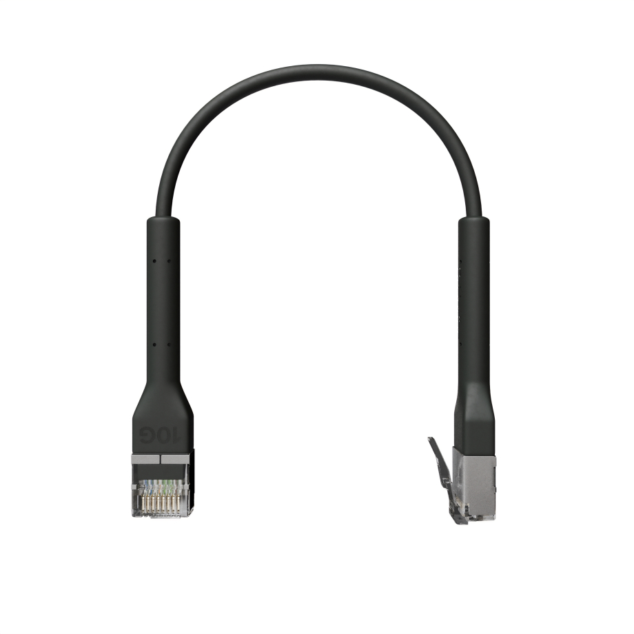 Broadbe õhuke Patch kaabel 10G must 0.1m
