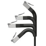 Broadbe õhuke Patch kaabel 10G must 3m 12-pakk