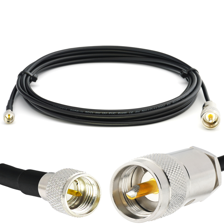 Mini UHF Male / PL259 UHF 7m RG58/U koaksiaalkaabel