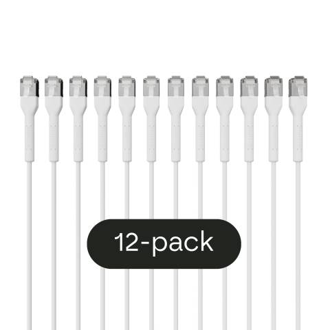 Broadbe õhuke Patch kaabel 10G valge 3m 12-pakk