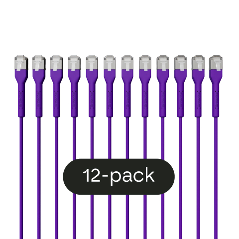 Broadbe õhuke Patch kaabel 10G lilla 0.3m 12-pakk