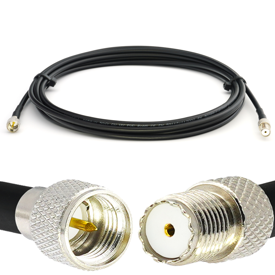 Mini UHF Male / Mini UHF Female 20m RG58/U koaksiaalkaabel