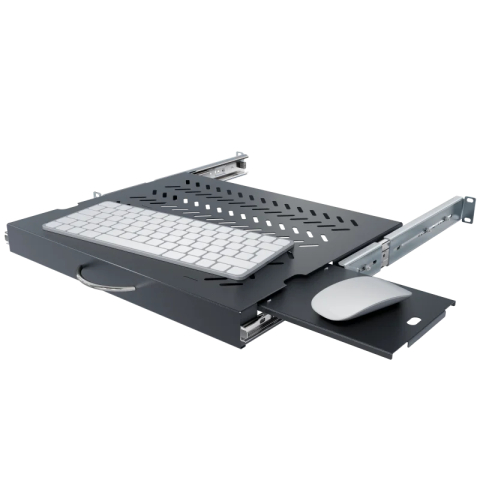 Klaviatuuri ja hiire väljatõmmatav riiul 19" 1U, 350mm, Must